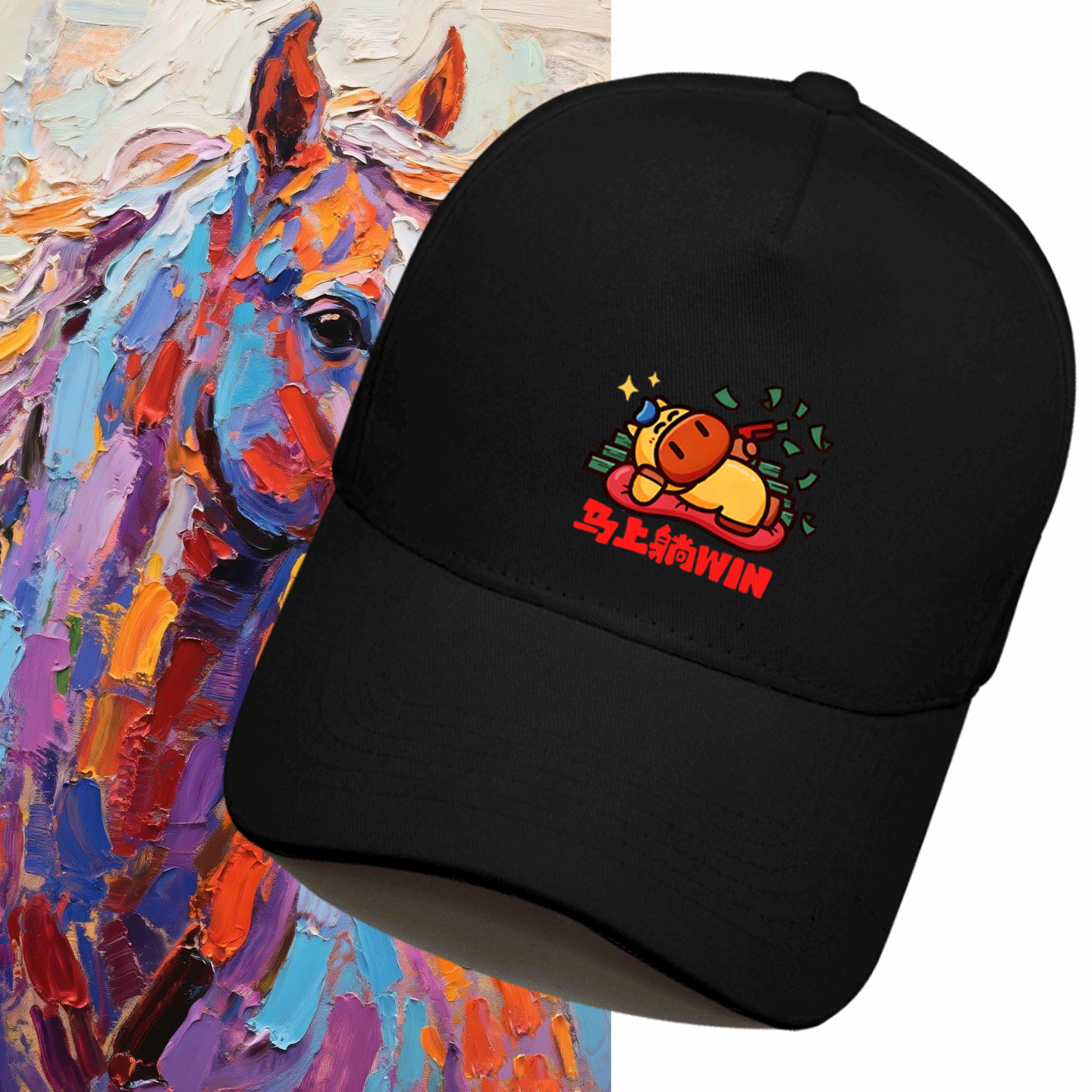 马年红色2026款本命年青少年喜庆新年男女情侣可定制鸭舌帽棒球帽