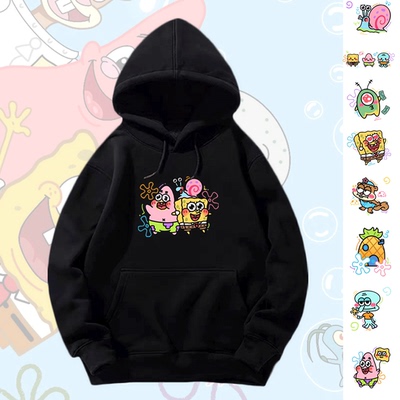 卡通海绵宝宝新oversize带帽卫衣