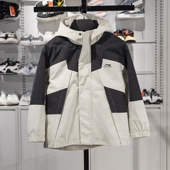 李宁男童女童三合一运动风衣2024新款 防泼水加绒保暖外套YWBU042