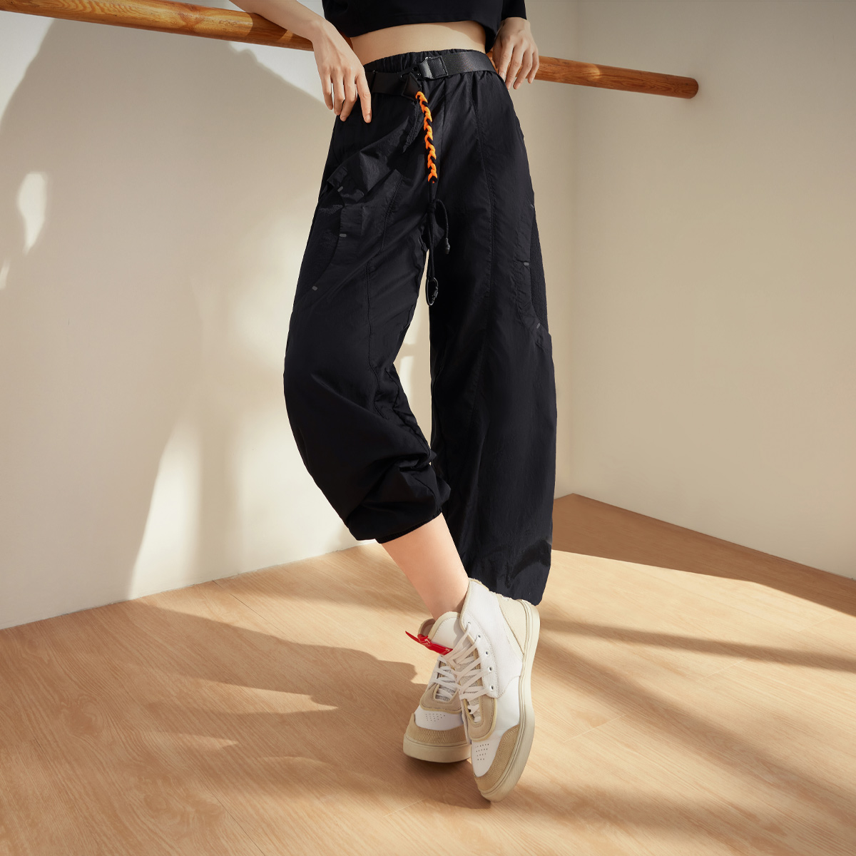 运动长裤李宁束脚宽松卫裤