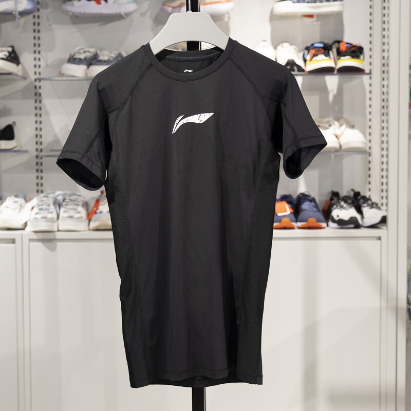 李宁短袖紧身衣男子2024夏季新品健身系列透气排湿速干T恤AUDT045