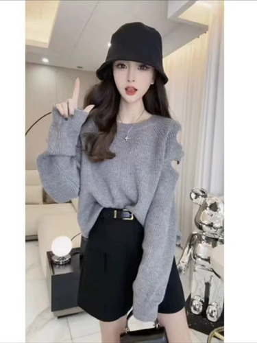 Сексуальный цветной трикотажный свитер с круглым воротником, подходит для подростков