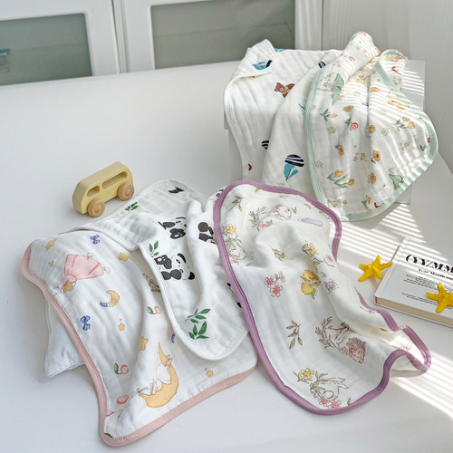 A类竹棉双层纱布柔软云片吸汗巾