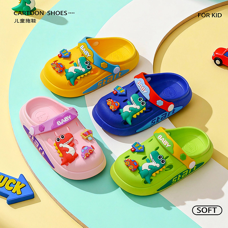 新款夏季儿童凉鞋男女孩3-12岁宝宝小熊可爱防滑包头两穿儿童拖鞋