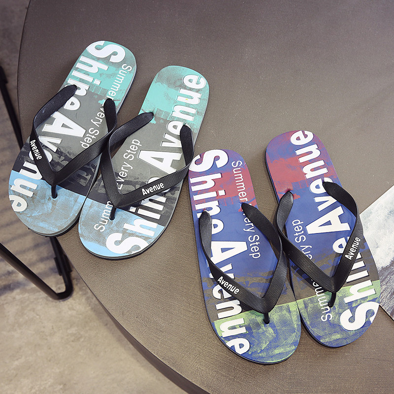 人字拖鞋新款男室内耐磨防滑拖鞋简约外穿洗澡平底夏季潮牌沙滩鞋