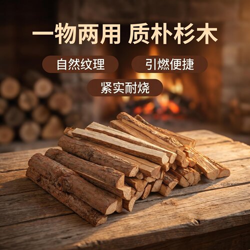 杉树枝劈柴摆件露营明火烹饪造景