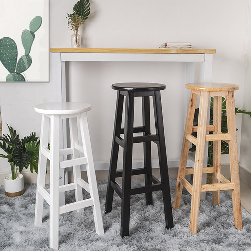 厂家直销实木加固梯凳欧式吧台凳