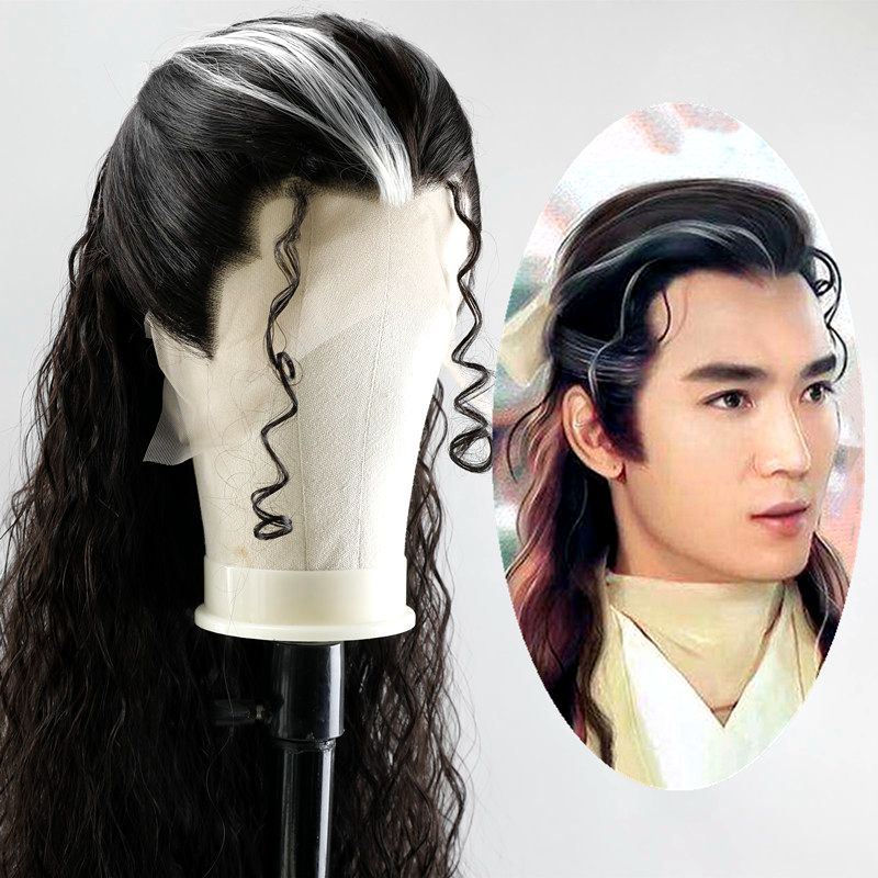 古装整体假发李寻欢造型黑色头套