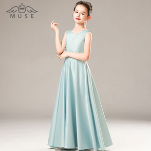 女童礼服轻奢小众高端花童婚礼小女孩礼服儿童钢琴提琴演奏演出服