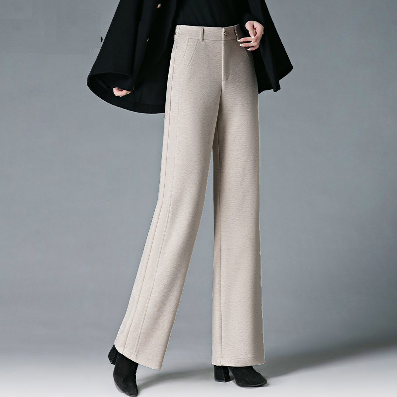 正品极简风高腰阔腿裤羊毛裤女