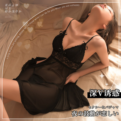 情趣内衣性感网纱透视吊带睡裙