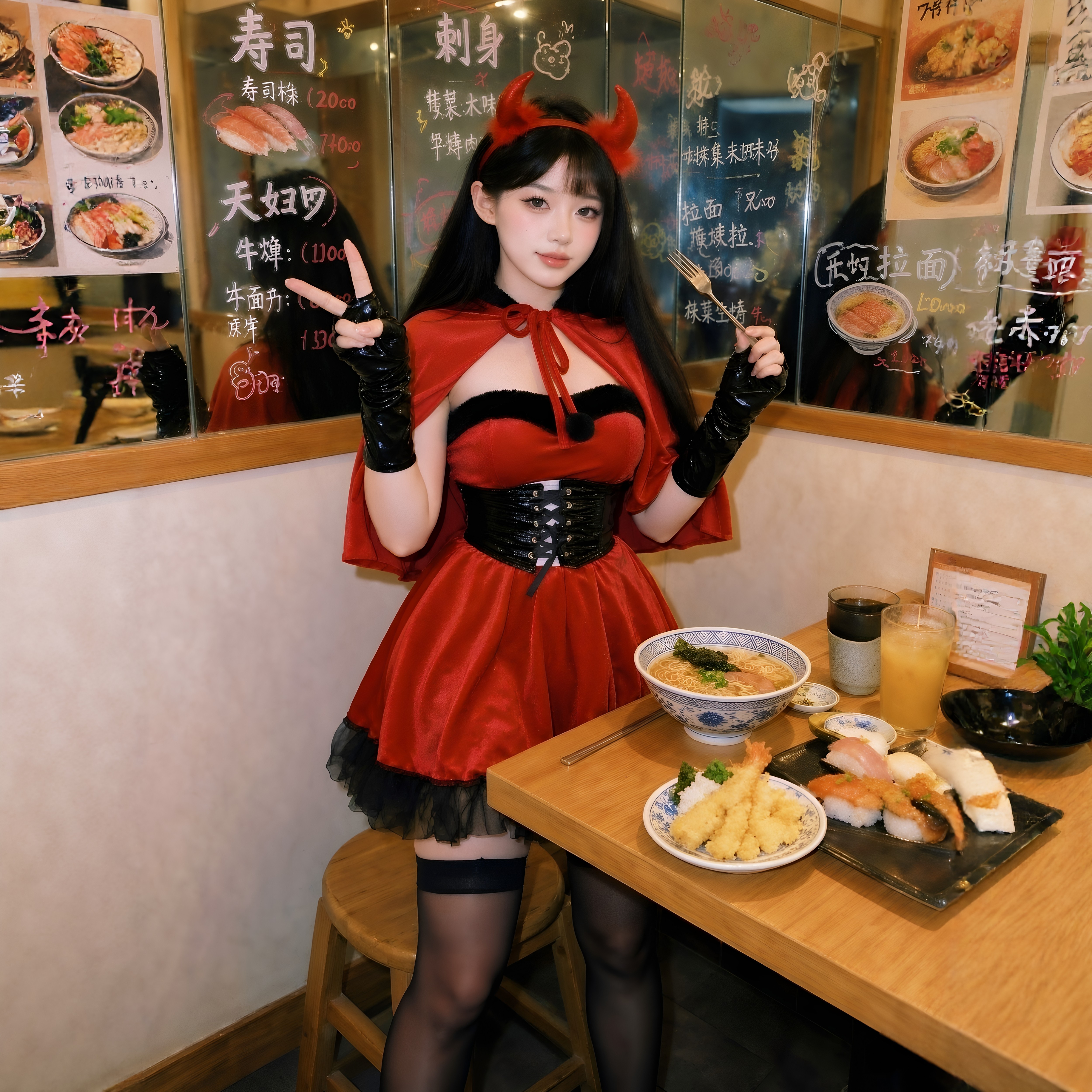 喵仆酱「欢喜恶魔」节日KTV制服JK性感睡衣女仆圣诞节万圣节短裙