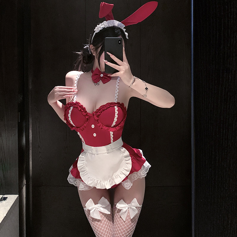 性感可爱兔女仆角色扮演钢圈聚拢连体衣套装女佣cos夜店战袍制服