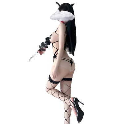 情趣内衣长筒网袜开档网衣套装