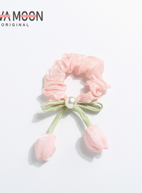 郁金香发圈法式复古高级感头绳女高弹力皮筋扎发高马尾发绳头饰