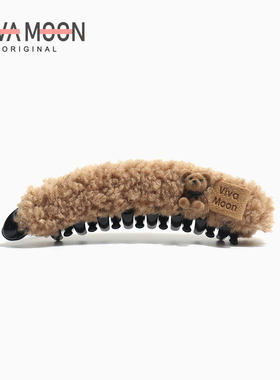 原创抓夹可爱后脑勺发抓秋冬毛绒小熊香蕉夹百搭洋气时尚头饰发饰