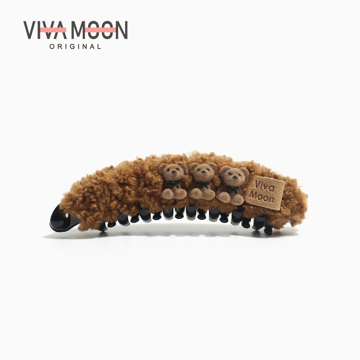 毛绒卷毛发抓萌趣小熊香蕉夹可爱卡通抓夹秋冬新款发饰高马尾头饰