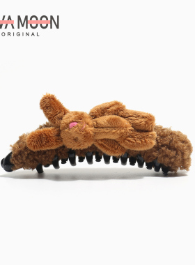 秋冬卷毛兔子抓夹可爱毛绒香蕉夹女后脑勺发量多发饰可爱萌趣头饰