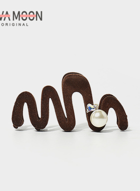 2024秋冬新款珍珠水钻植绒抓夹高级感发饰简约发抓原创后脑勺夹