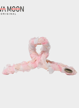 时尚甜美抓夹春日仙女风简约森系彩纱绕布发抓后脑勺鲨鱼夹发饰