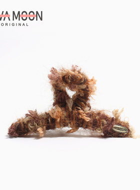 森系简约毛绒抓夹高端发饰后脑勺发量多秋冬大号发抓盘发夹子头饰