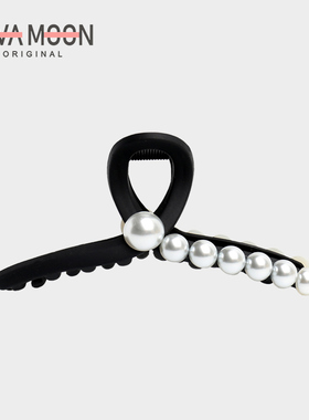 精致温柔磨砂气质珍珠抓夹优雅休闲后脑勺鲨鱼夹高级感发夹发饰