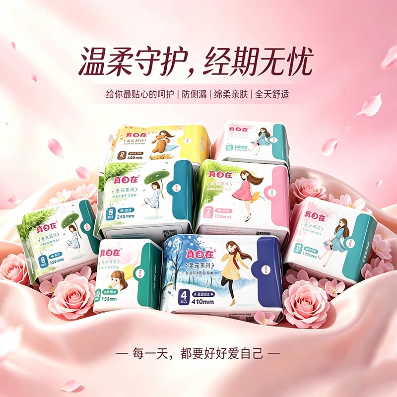 特价真自在超薄日夜用加长卫生巾