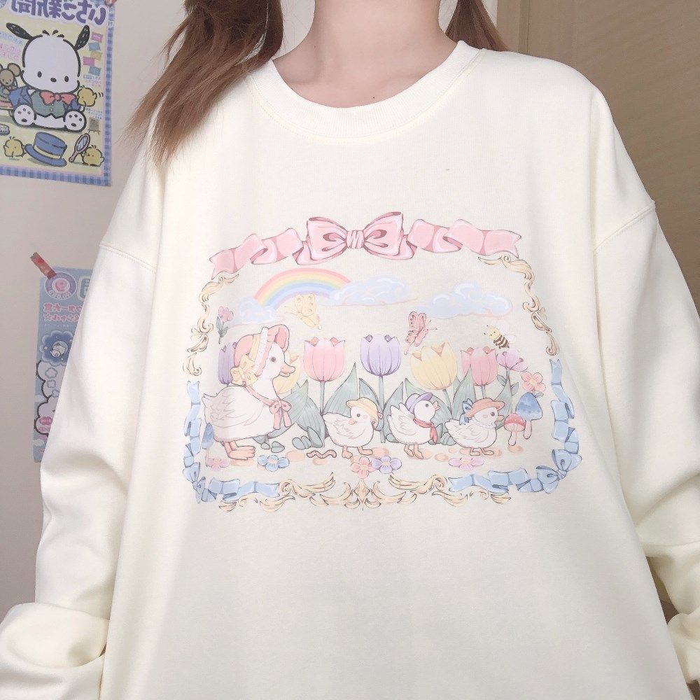 原创宽松可爱甜美卫衣外套