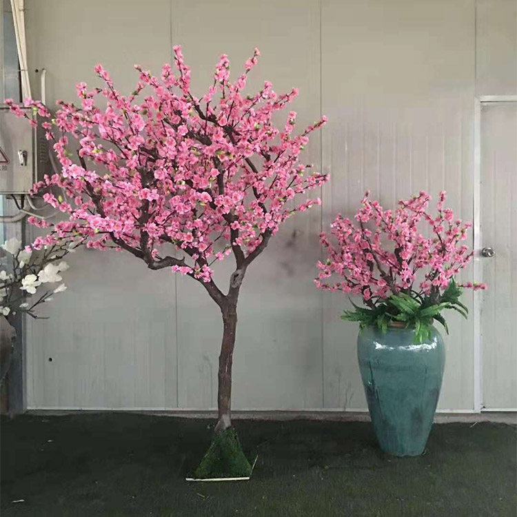 客厅干树枝假桃花大堂花艺花树腊梅商场宾馆摆放装饰仿真植物盆景