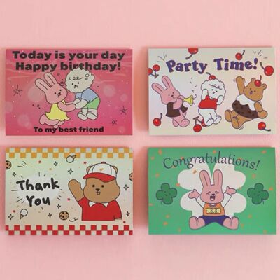 韩国dailylike同款小熊折叠贺卡