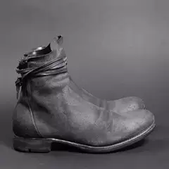 Handcrafted Italian Suede Horsehide Men's Mid-Calf Boots by Leather Craftsman, Goodyear Welted, Style SM6752
