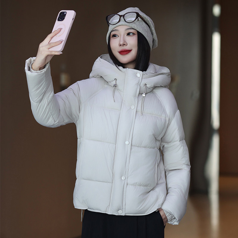 泡芙羽绒棉服女小个子2025冬季新款高端连帽羽绒棉服加厚保暖外套