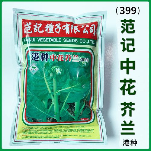 范记中花芥兰种子深圳港种中花399大种芥兰种籽迟心芥蓝孑蔡兴利