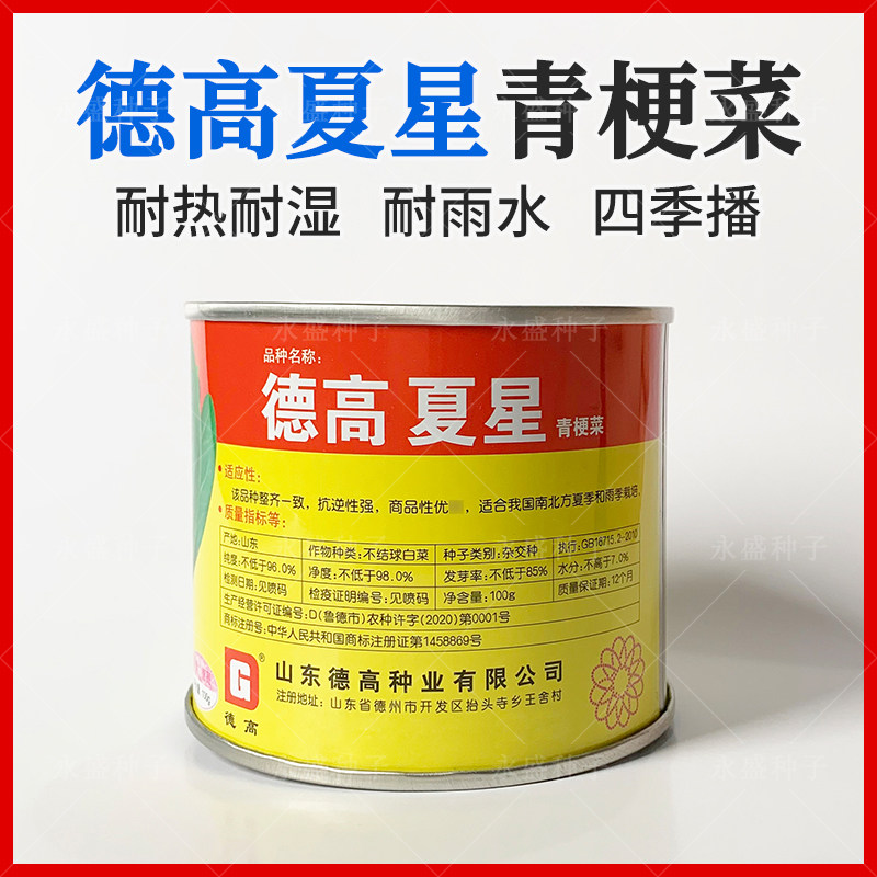 山东德高青梗菜种子 夏星青梗菜种 上海青种子耐热耐雨水抗病性强