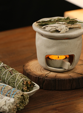 木然Muran Grove 手作烘烤炉家用隔火熏香炉鼠尾草雪松薰衣草净化