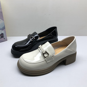 品牌撤柜处理欧洲站真皮乐福鞋 早春女玛丽珍英伦风超厚底牛皮单鞋