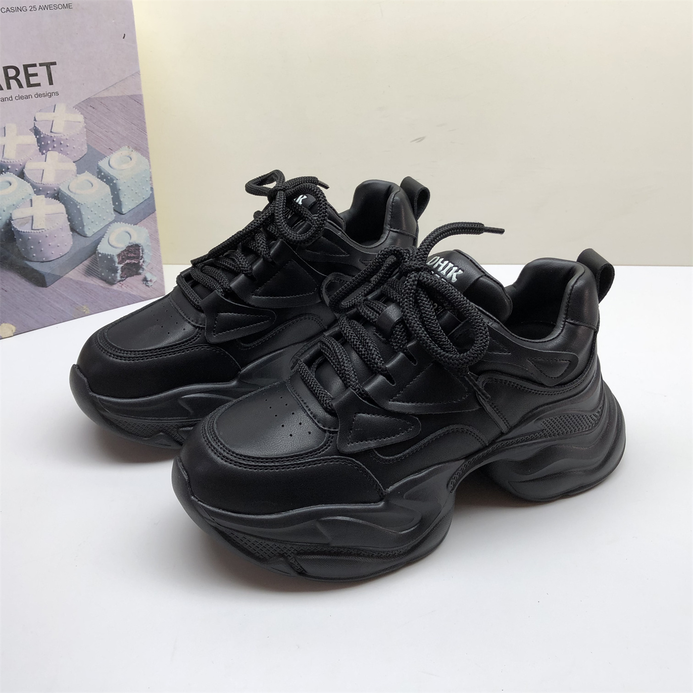 专柜撤柜真皮老爹鞋女增高网红爆款百搭休闲运动鞋百搭显脚小单鞋