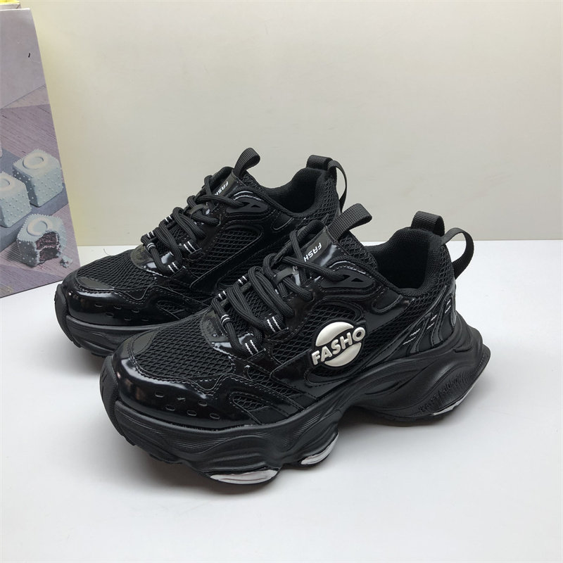 专柜撤柜真皮女鞋春夏欧洲站厚底网面鞋女增高透气老爹鞋女超火