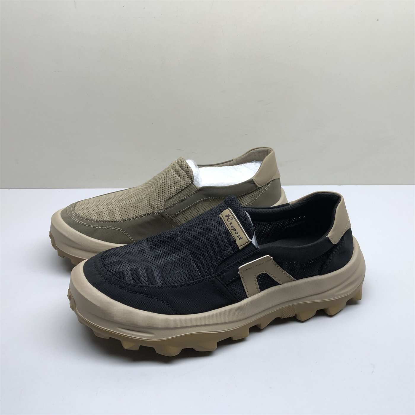 专柜撤柜春秋男鞋轻便户外休闲单鞋一脚蹬透气百搭厚底防滑网面鞋