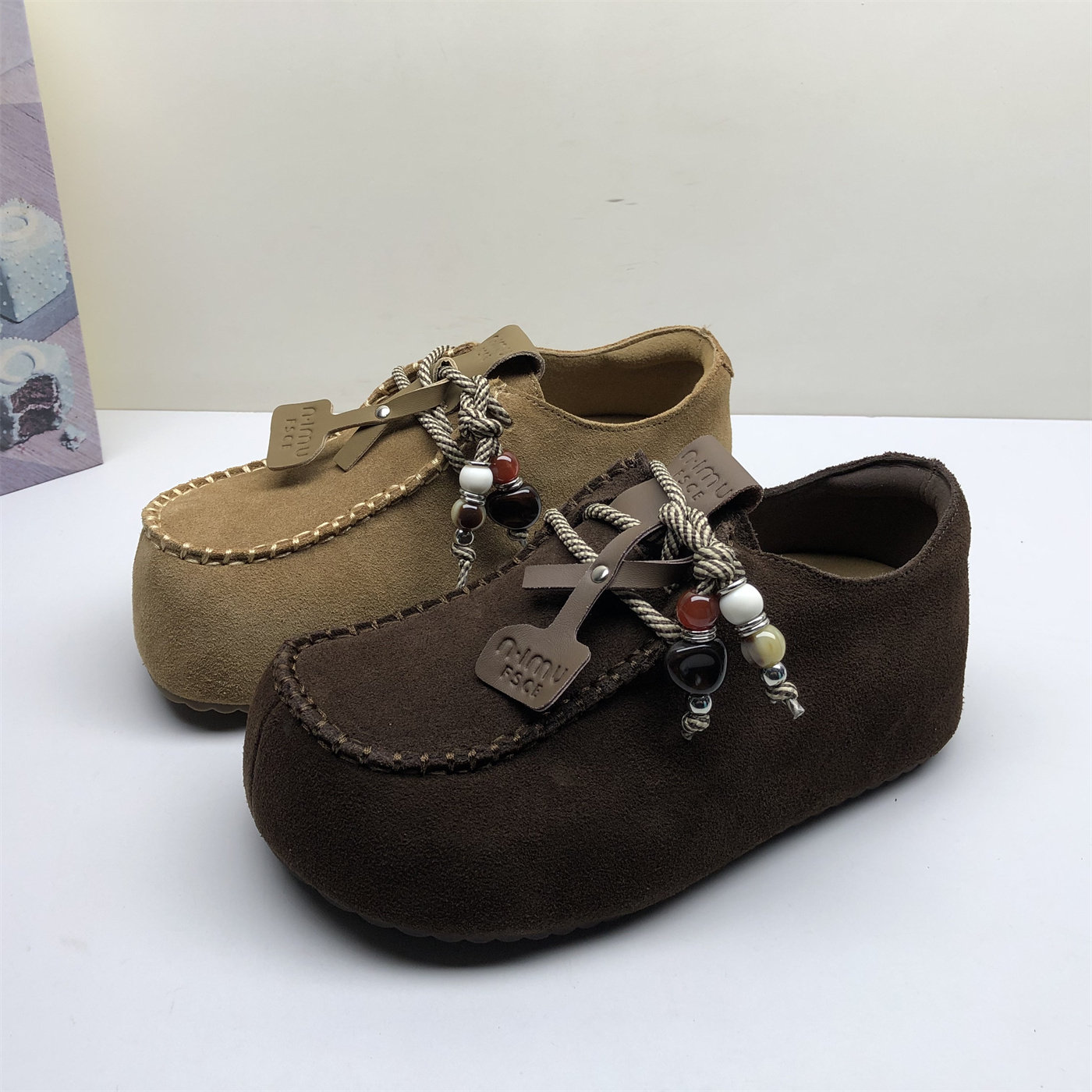 专柜撤柜真皮女鞋厚底小个子增高勃肯鞋女休闲舒适乐福鞋磨砂皮,女鞋,浅口单鞋,淘宝优惠券,粉丝福利购,淘宝优惠卷