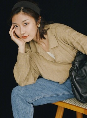 【HSU】savi同款savislook北欧小众款宽松polo领美利奴羊毛针织衫