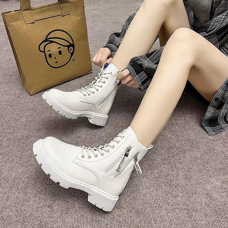 软底马丁靴女2025新款百搭显廋加绒保暖靴春秋单靴