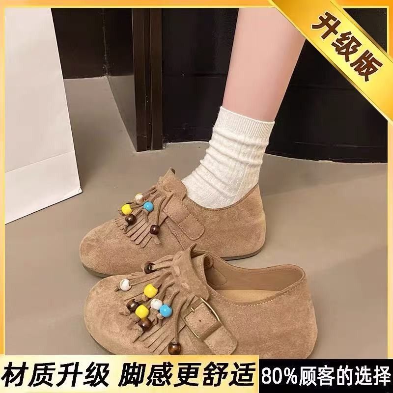 时尚软底勃肯鞋女2025春夏季新款厚底外穿半拖鞋一脚蹬卡通洞洞鞋