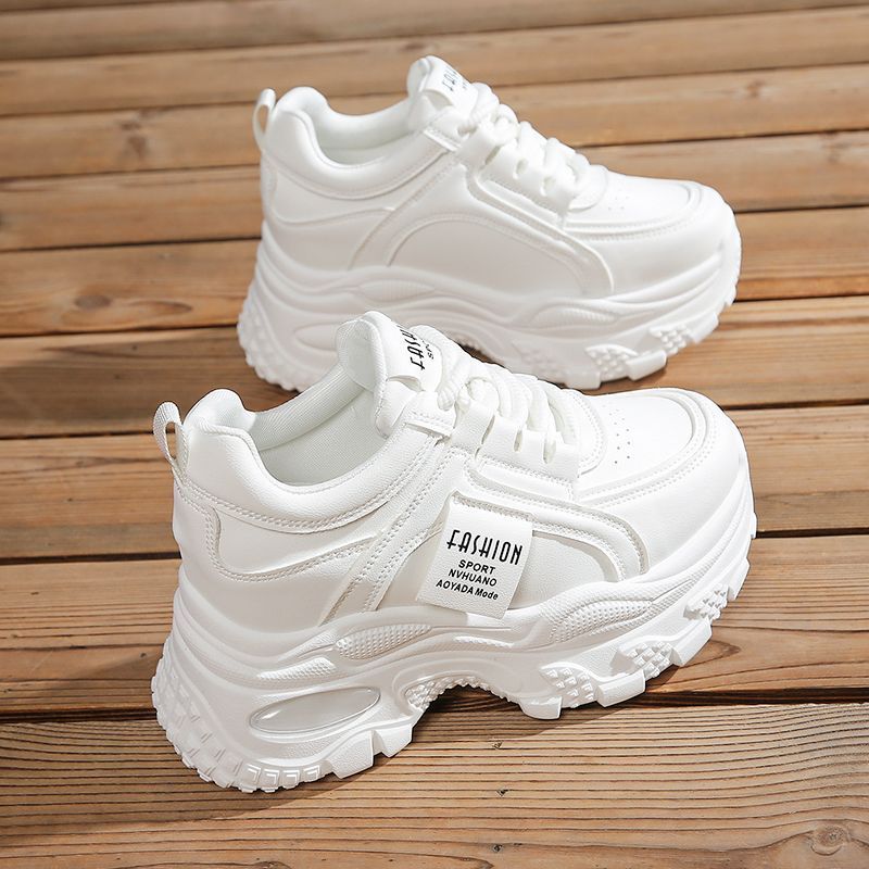 运动鞋女2025新款秋季防滑初中学生增高厚底老爹鞋显脚小