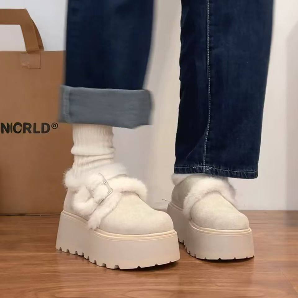 小个子加绒保暖雪地靴2025年新款秋冬季时尚百搭加棉勃肯鞋,女鞋,时尚雪地靴,淘宝优惠券,粉丝福利购,淘宝优惠卷