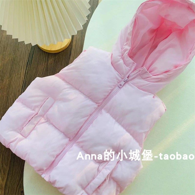 外贸童装女童秋冬欧美风连帽夹棉马甲儿童百搭保暖背心拉链外套,童装/婴儿装/亲子装,马甲,淘宝优惠券,粉丝福利购,淘宝优惠卷