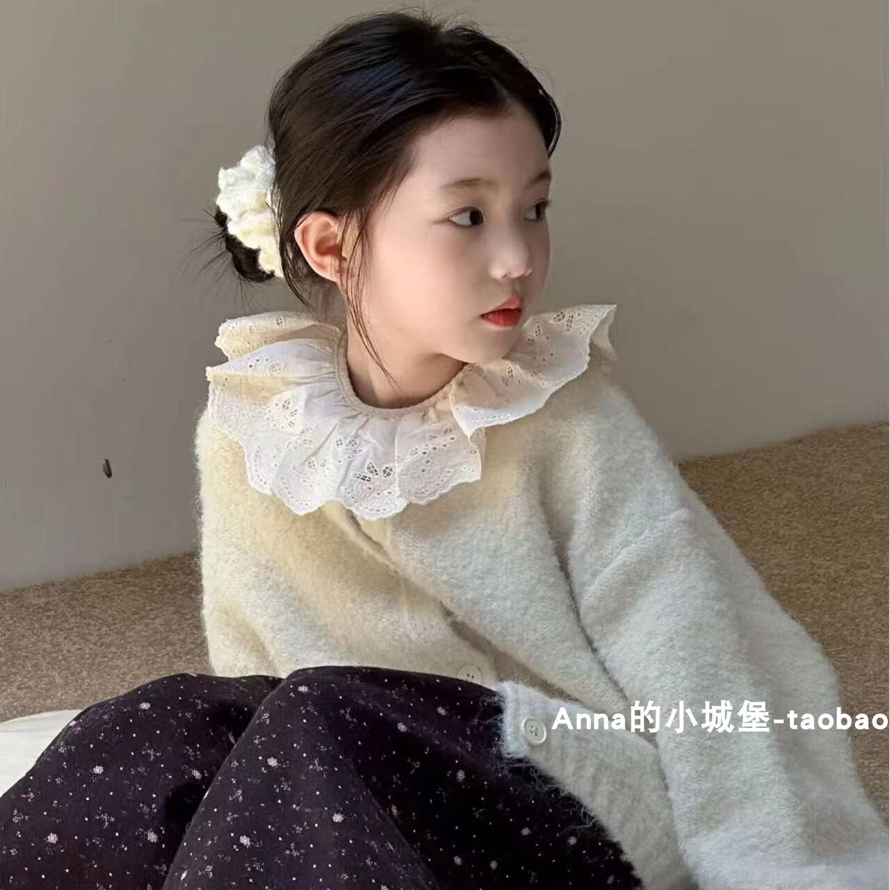 秋冬新款女童软绵绵毛衣外套儿童