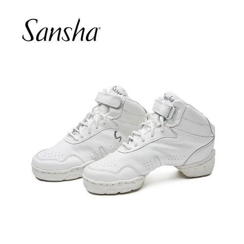 Sansha/三沙B52L 成人健身运动舞蹈鞋白色女广场舞鞋皮现代舞鞋