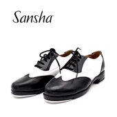 系带成人专业踢踏鞋 Sansha 三沙进口牛皮烤焦皮底踢踏舞蹈鞋 TA88L