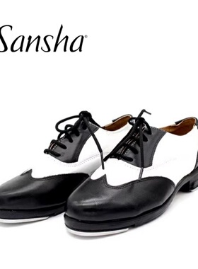 Sansha/三沙进口牛皮烤焦皮底踢踏舞蹈鞋系带成人专业踢踏鞋TA88L